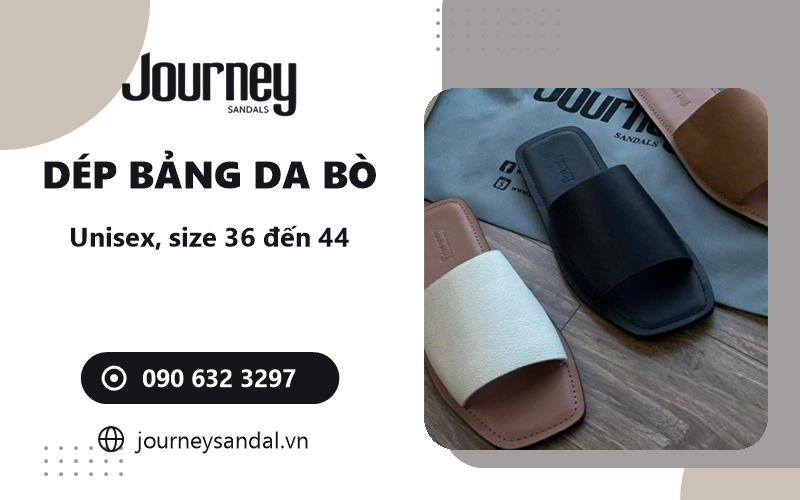 dép bảng da bò unisex